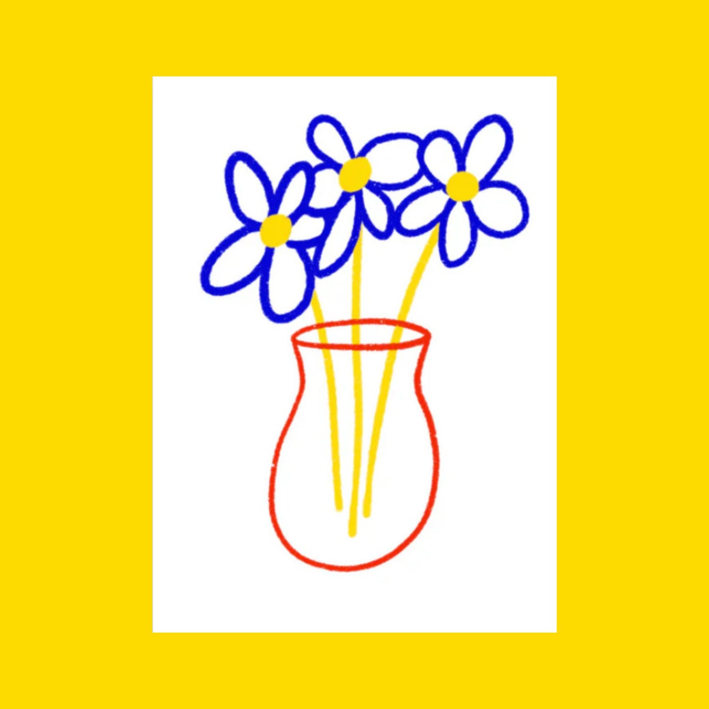 Primary Flower Vase Print